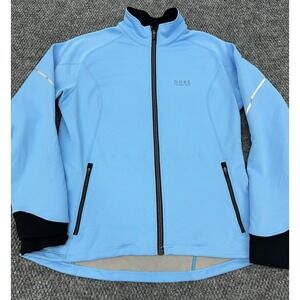 Gore Running Wear Lined Jacket Womens Medium Blue Windstopper Soft Shell Outdoor